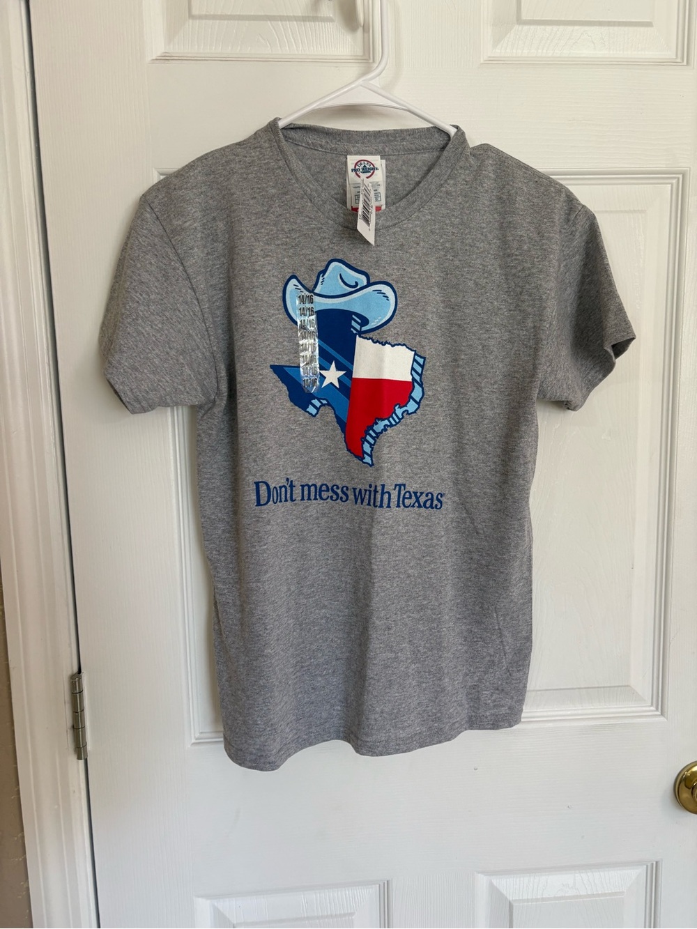 Delta Gray Kids Tee with Texas Flag Graphic